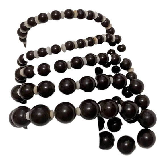 Brown/White Elastic Bead Bracelet (Set of 5) - Picture 1 of 3